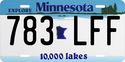 MN license plate 783LFF
