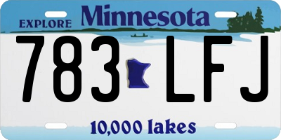 MN license plate 783LFJ