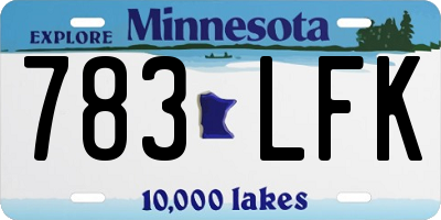 MN license plate 783LFK