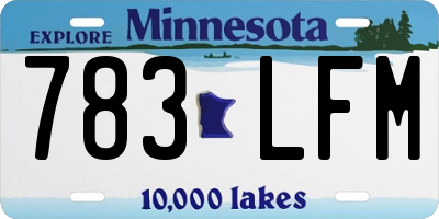MN license plate 783LFM