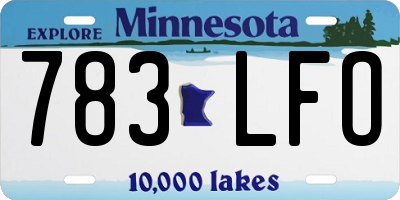 MN license plate 783LFO