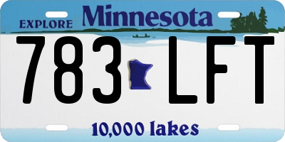 MN license plate 783LFT