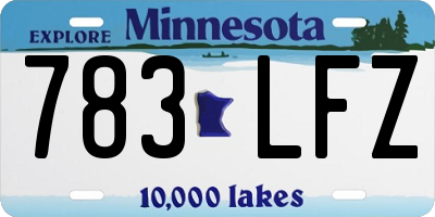 MN license plate 783LFZ