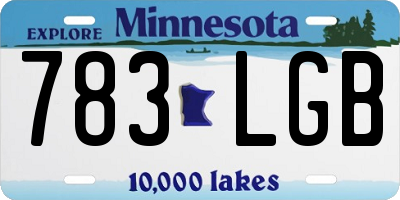 MN license plate 783LGB