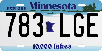 MN license plate 783LGE