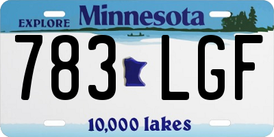 MN license plate 783LGF