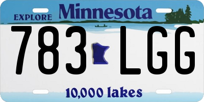 MN license plate 783LGG