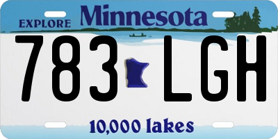 MN license plate 783LGH