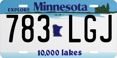 MN license plate 783LGJ