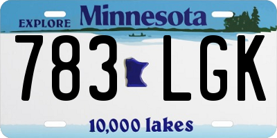 MN license plate 783LGK