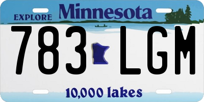MN license plate 783LGM