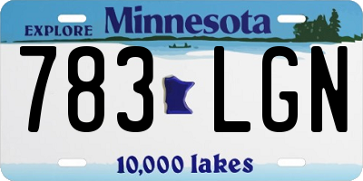 MN license plate 783LGN