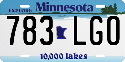 MN license plate 783LGO