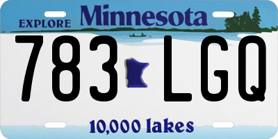 MN license plate 783LGQ