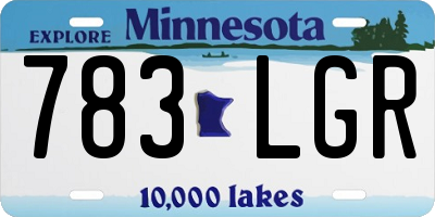 MN license plate 783LGR