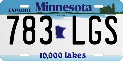 MN license plate 783LGS