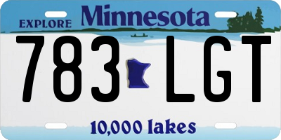 MN license plate 783LGT