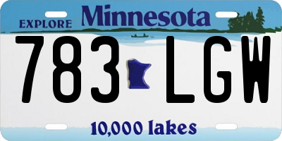 MN license plate 783LGW