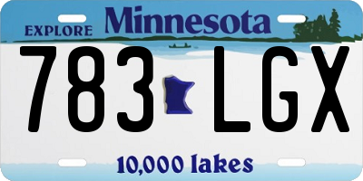 MN license plate 783LGX