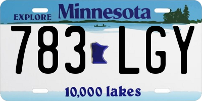 MN license plate 783LGY
