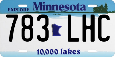 MN license plate 783LHC