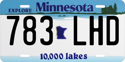 MN license plate 783LHD