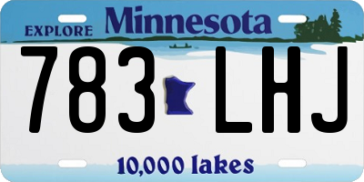 MN license plate 783LHJ