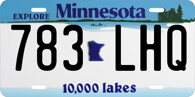 MN license plate 783LHQ
