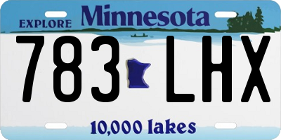 MN license plate 783LHX