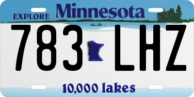 MN license plate 783LHZ