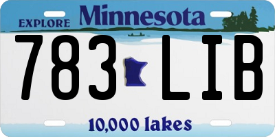 MN license plate 783LIB