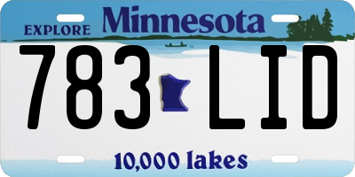 MN license plate 783LID