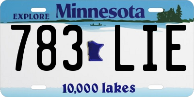 MN license plate 783LIE