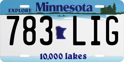 MN license plate 783LIG