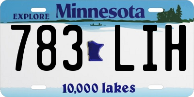 MN license plate 783LIH