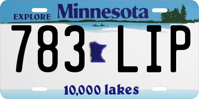 MN license plate 783LIP