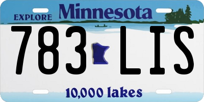 MN license plate 783LIS