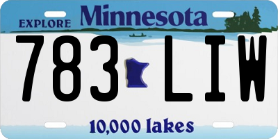 MN license plate 783LIW