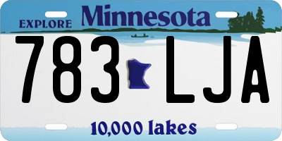 MN license plate 783LJA