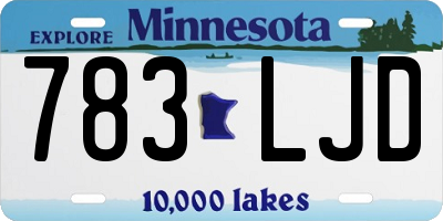 MN license plate 783LJD
