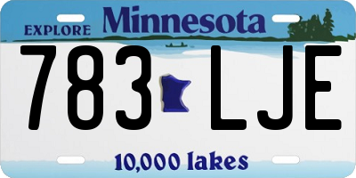 MN license plate 783LJE
