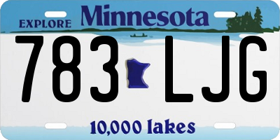 MN license plate 783LJG