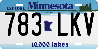 MN license plate 783LKV