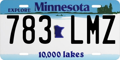 MN license plate 783LMZ