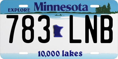 MN license plate 783LNB