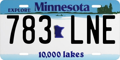 MN license plate 783LNE