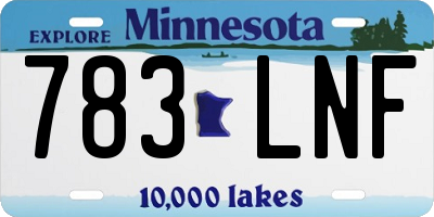 MN license plate 783LNF