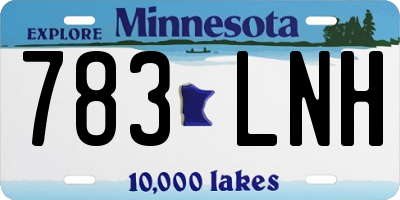 MN license plate 783LNH