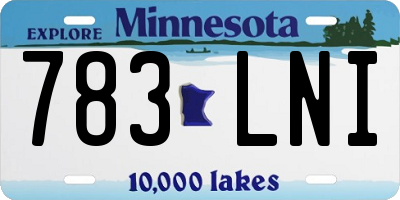 MN license plate 783LNI