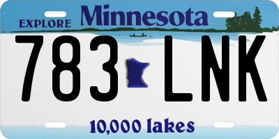 MN license plate 783LNK